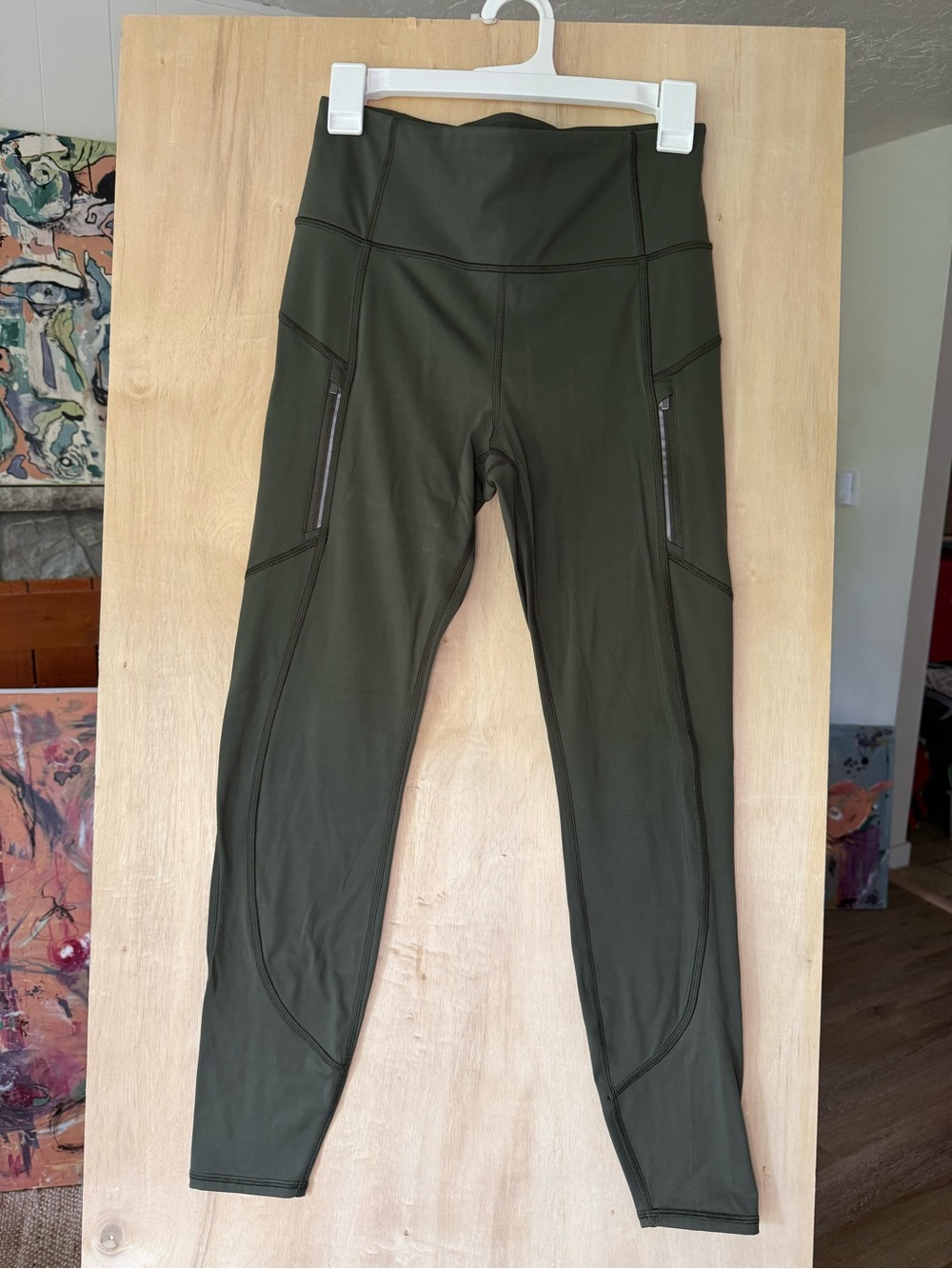 Athleta Olive Green Rainier Tight Performance Leggings size small